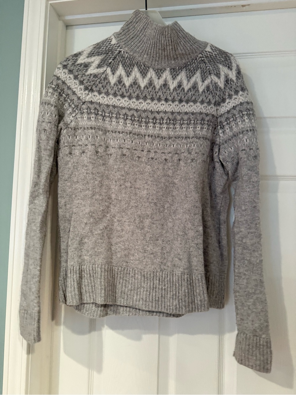 Vineyard Vines Gray Fair Isle Turtleneck Sweater
